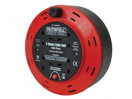 Faithfull 240V Cassette Reel 10m 10a 4 Sockets £25.49